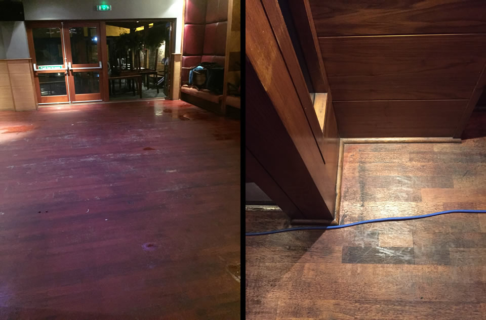 sanding of pub floor