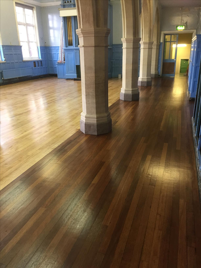 school hall floor restoration